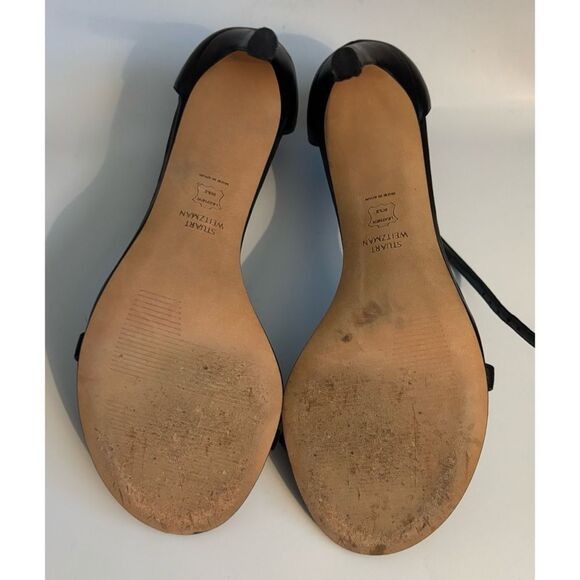 Stuart Weitzman Nudistsong Stiletto Sandals in Black Size 10 / Excellent - Picture 11 of 13